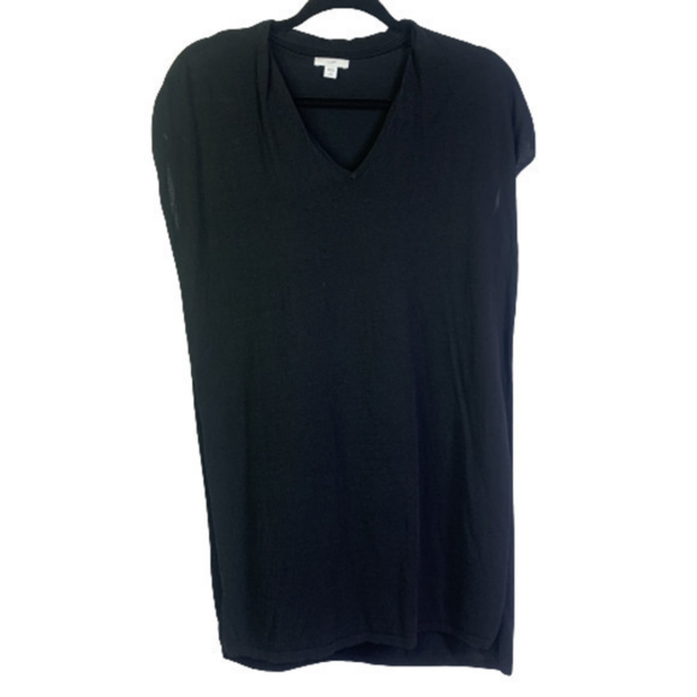 J. JILL Black Petite Cap‎ Sleeve Tunic Sweater